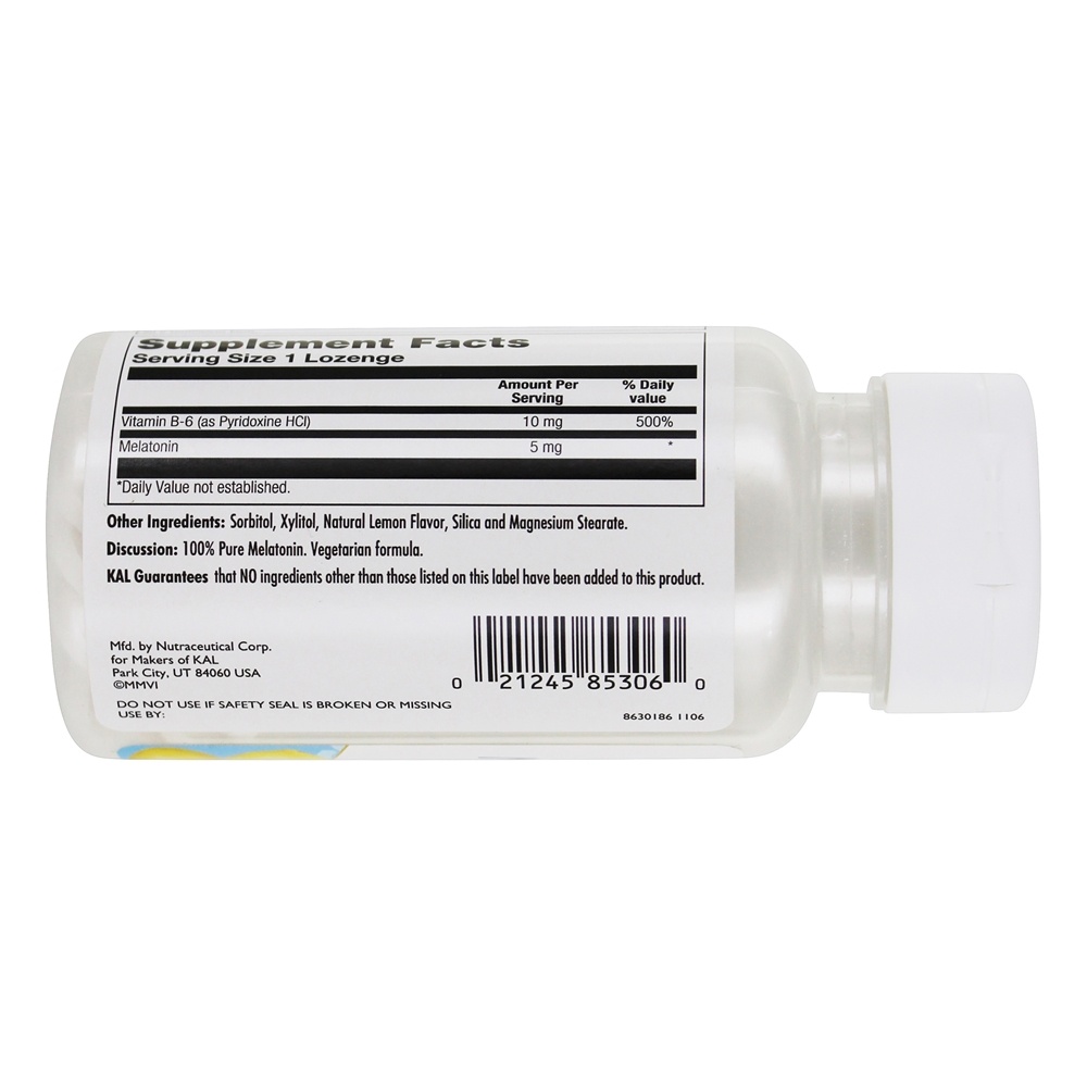 Pastilhas de Melatonina Sabor Natural de Limão 5 mg. - 60 Pastilhas Kal - Imagem 3
