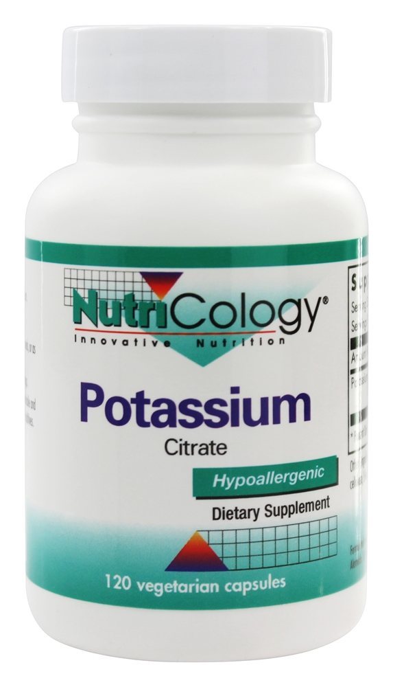 Citrato de potássio - Cápsulas vegetarianas 120 Nutricology