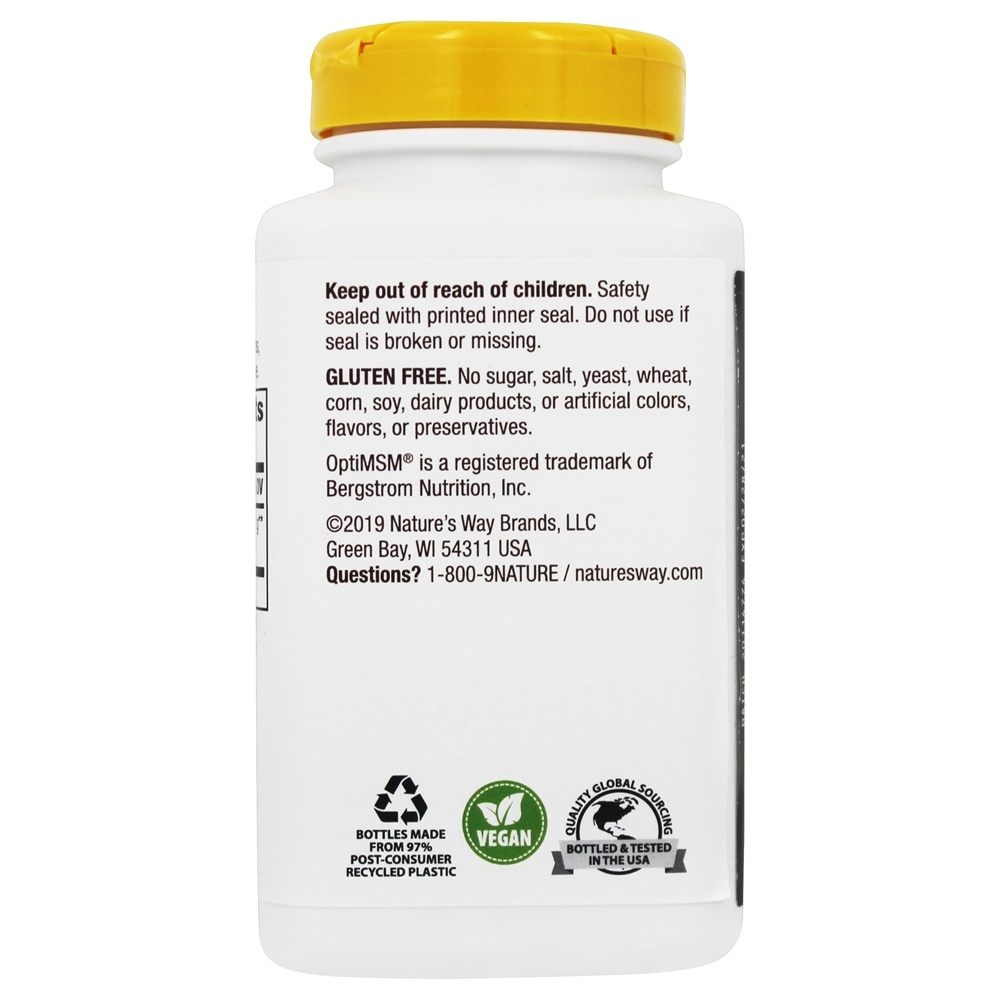 MSM 1000 mg. - 200 Tablet (s) vegano (s) Nature's Way - Imagem 3