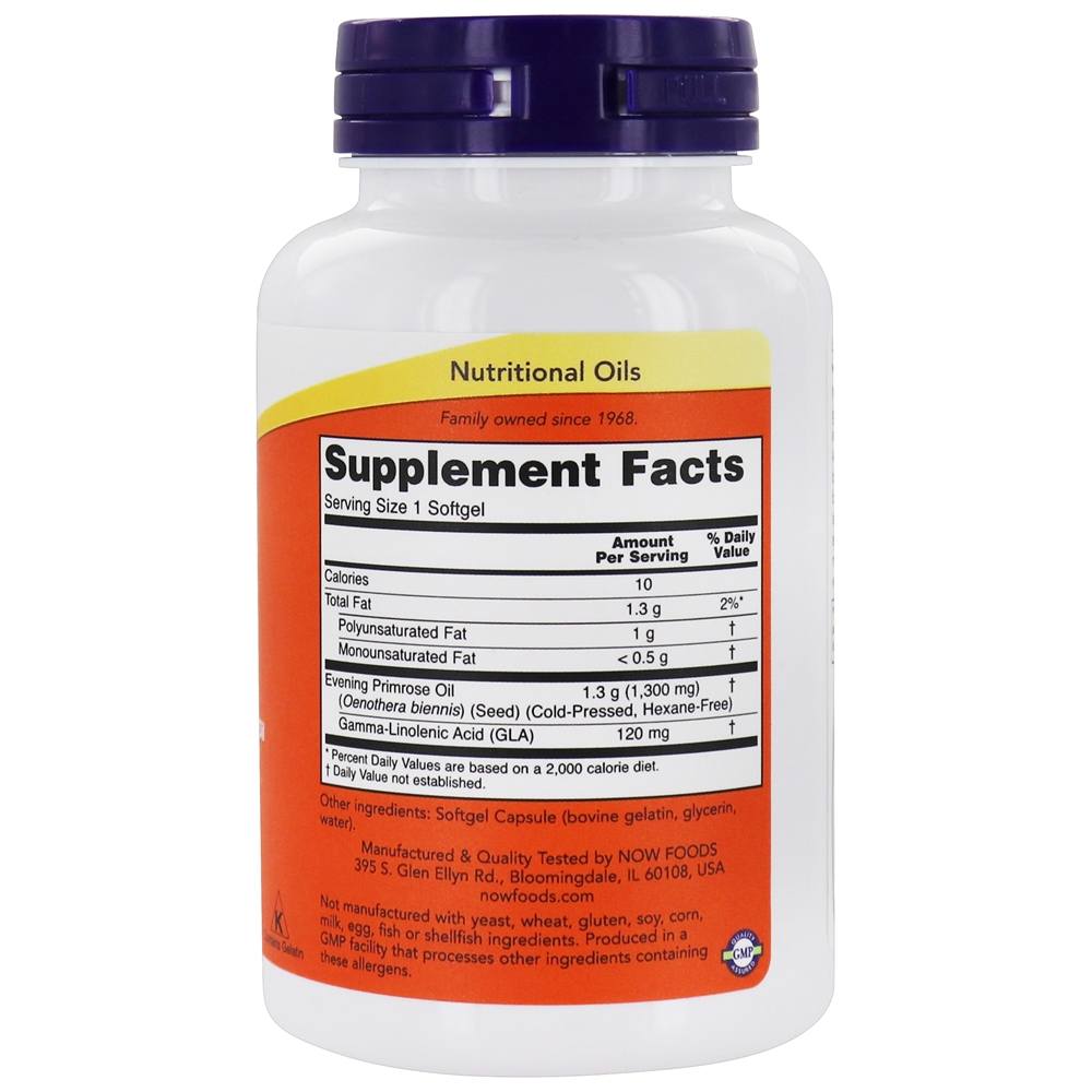Super Prímula 1300 mg. - 60 Softgels NOW Foods - Imagem 2