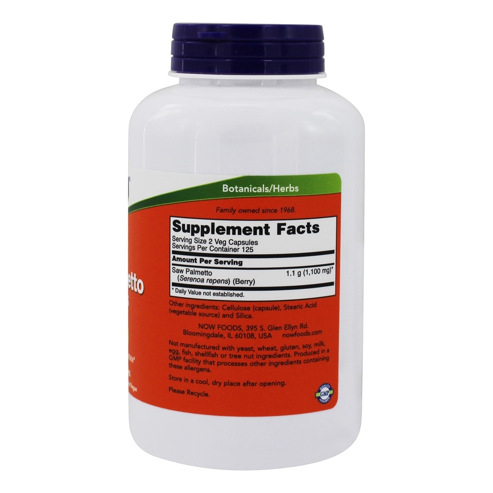 Frutos de Saw Palmetto para a Saúde Masculina 550 mg. - Cápsulas 250 NOW Foods - Imagem 2