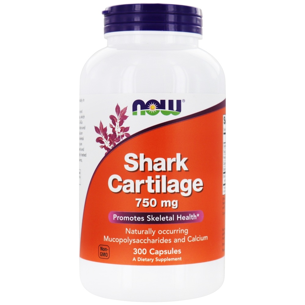 Cartilagem de Tubarão 750 mg. - Cápsulas 300 NOW Foods