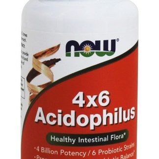 Acidophilus 4x6 ( 4 Bilhão de Potência, 6 Cepas Probióticas) - Cápsulas 120 NOW Foods