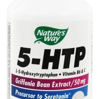 5-HTP com precursor natural de extrato de feijão Griffonia B6 e vitamina C para serotonina 50 mg . - 60 Comprimidos com Nature's Way entérico Nature's Way
