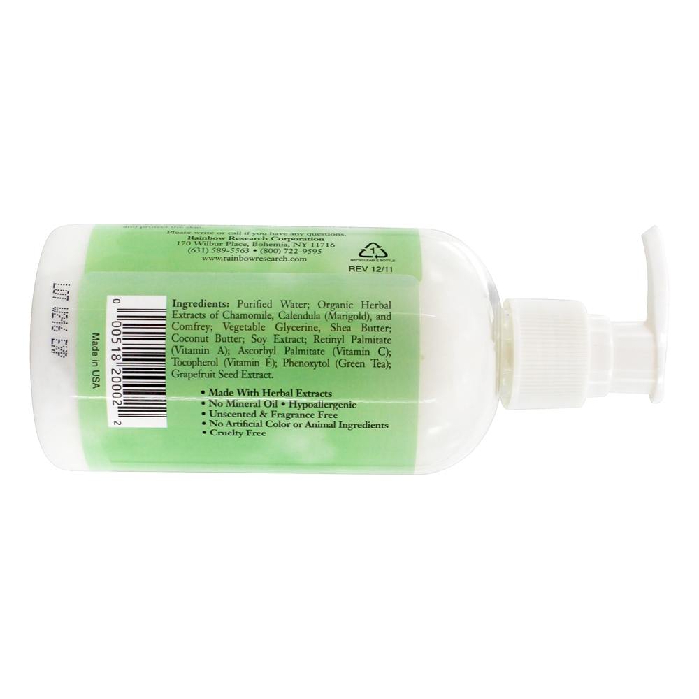 Bebê ó Bebê De ervas Corpo Loção Unscented - 8 fl. oz. Rainbow Research - Imagem 2