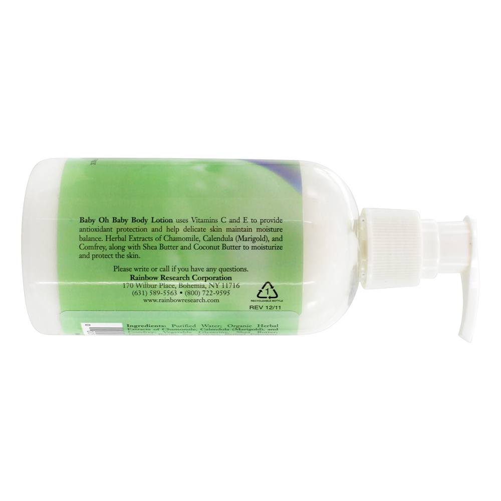 Bebê ó Bebê De ervas Corpo Loção Unscented - 8 fl. oz. Rainbow Research - Imagem 3