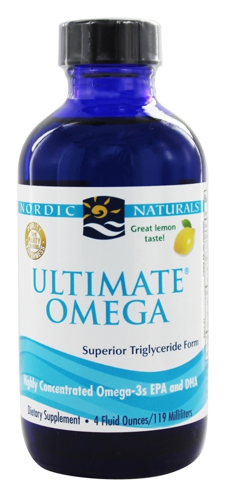 Ultimate Omega Óleo de Peixe Purificado Líquido Limão - 4 fl. oz. Nordic Naturals