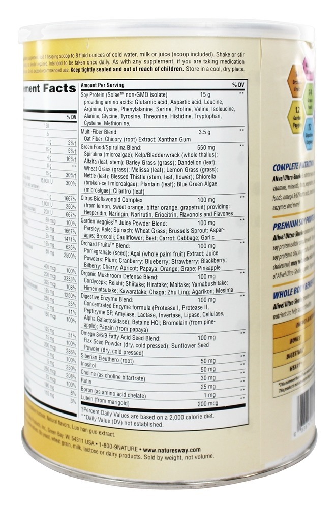 Baunilha Viva de Proteína de Soja Ultra-Agitada - 2.2 lbs. Nature's Way - Imagem 3