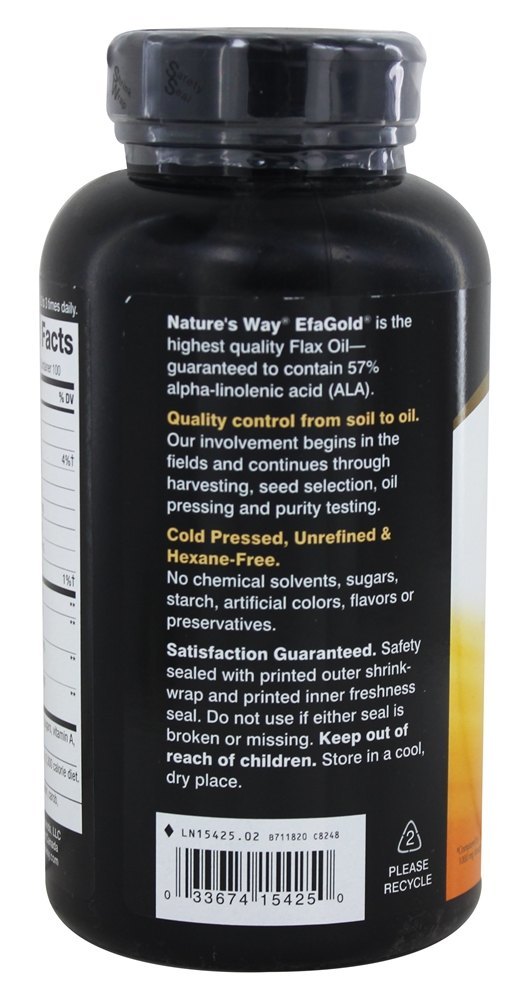 Óleo de linho (alta potência) 1300 mg. - 200 Softgels Nature's Way - Imagem 3
