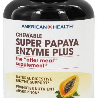 Enzima super da papaia mais potência alta mastigável - 360 comprimidos mastigáveis American Health