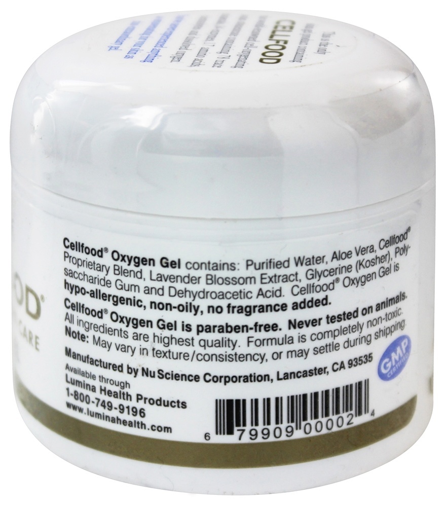 Célula Comida Oxigênio Gel Oxigenando Pele Cuidar - 2 oz. Lumina Health - Imagem 2