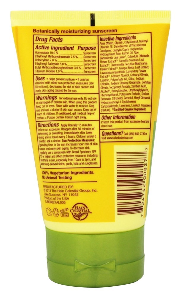 Alba Havaiano Natural Protetor solar Verde Chá 45 SPF - 4 fl. oz. Alba Botanica - Imagem 2