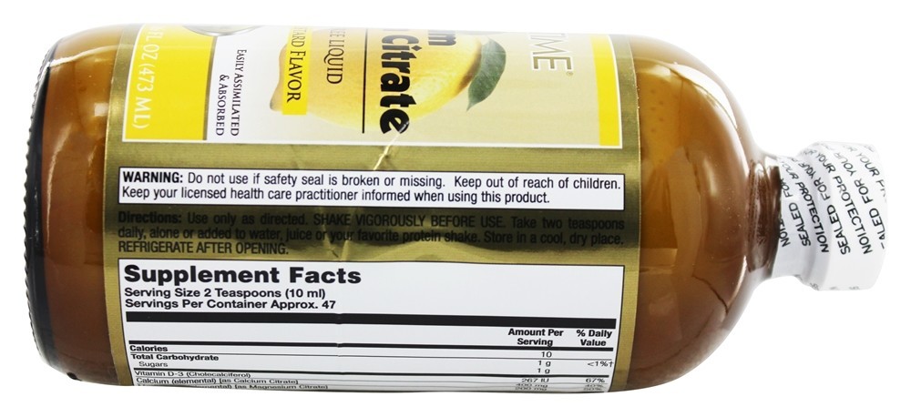 Sabor natural do creme do limão do citrato líquido do magnésio do cálcio - 16 fl. oz. LifeTime Vitamins - Imagem 2