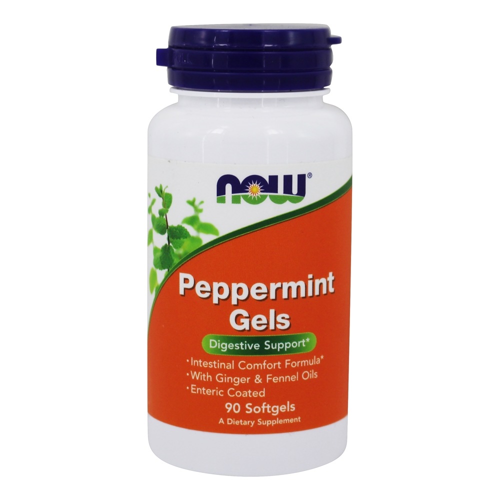 Suporte digestivo para géis de hortelã-pimenta - 90 Softgels NOW Foods