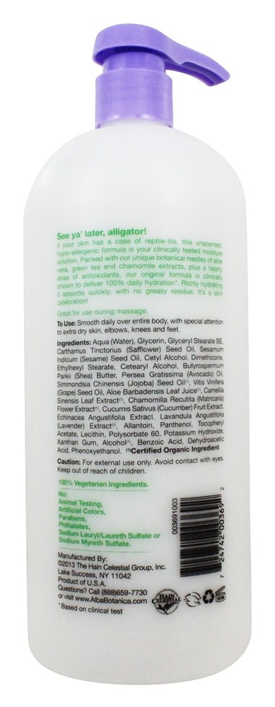 Loção corporal muito emoliente Original sem perfume - 32 fl. oz. Alba Botanica - Imagem 2