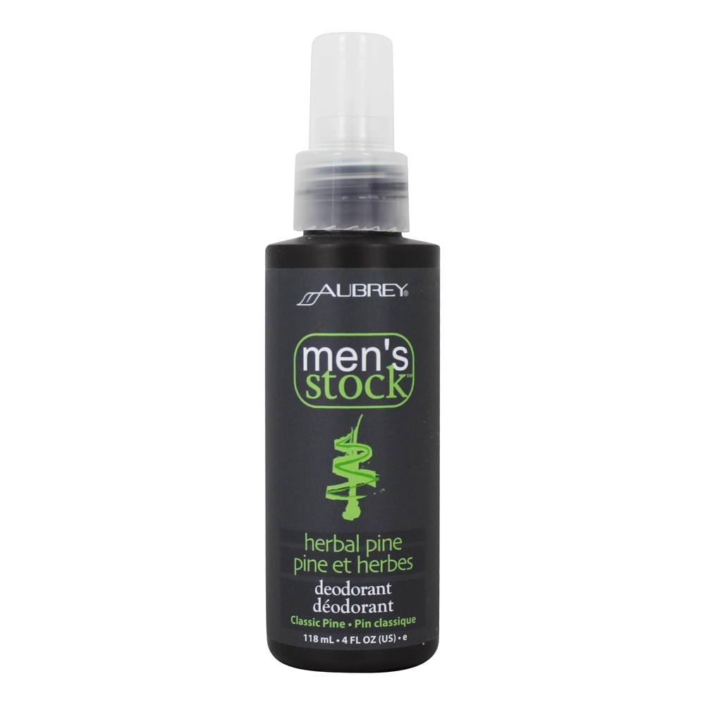 Men's Stock Spray Desodorante Natural Aroma Pinho de Ervas - 4 fl. oz. Aubrey Organics