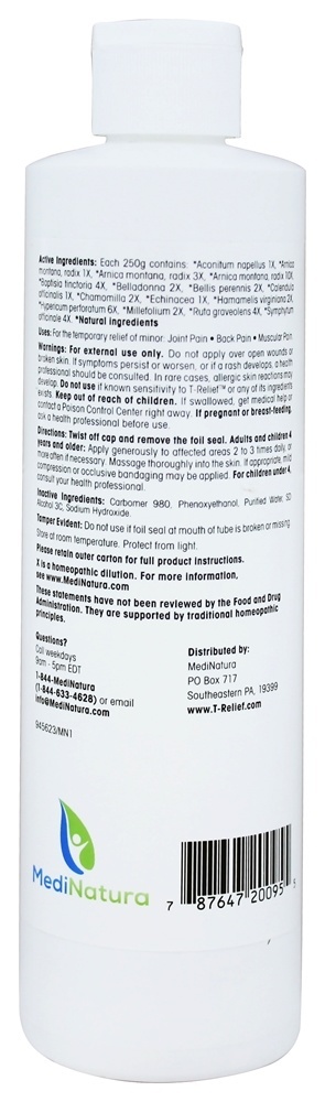 Gel T-Relief - 8.75 fl. oz. MediNatura - Imagem 2
