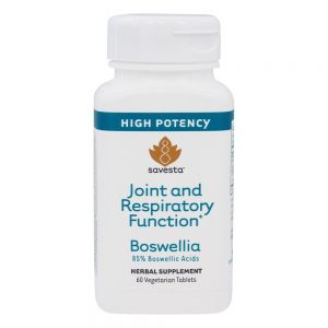 Boswellia Articulação e Respiratório Função Maior Potência - 60 Pastilhas vegetarianas anteriormente Ayurceutics Savesta