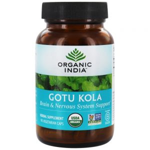 Suporte para Sistema Cérebro & Nervoso de Gotu Kola - 90 Cápsula (s) vegetal (s) Organic India