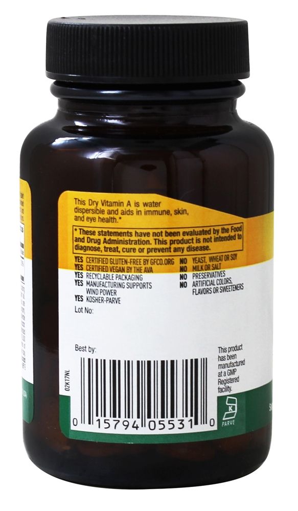 Vitamina A Seca 10000 UI - 100 Tablets Country Life - Imagem 3