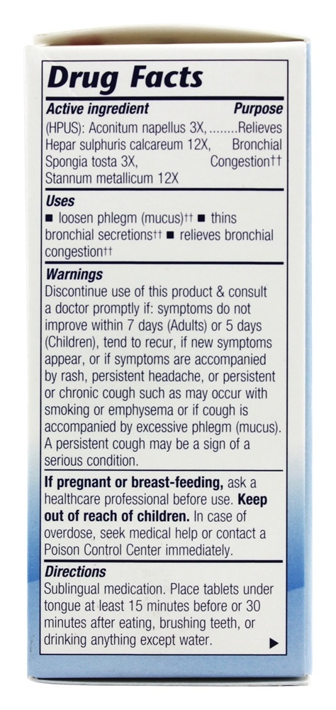 Bronquite e Auxiliar de Asma - 100 Tablets Boericke & Tafel - Imagem 2