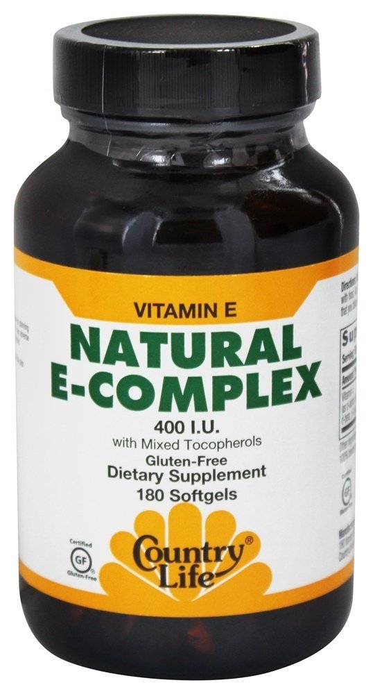 Complexo Natural de Vitamina E com Tocoferóis Mistos 400 UI - 180 Softgels Country Life