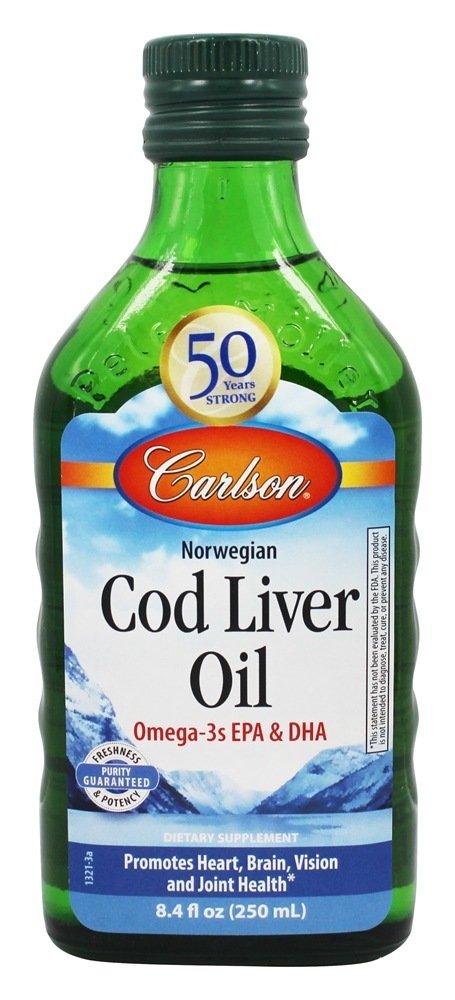 Óleo de Fígado de Bacalhau Norueguês - 8.4 fl. oz. Carlson Labs