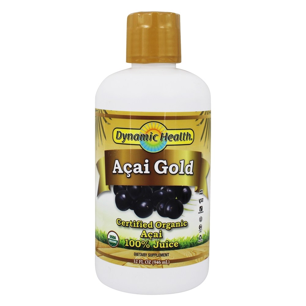 Certificado orgânico 100 % suco de açaí - 32 fl. oz. Dynamic Health