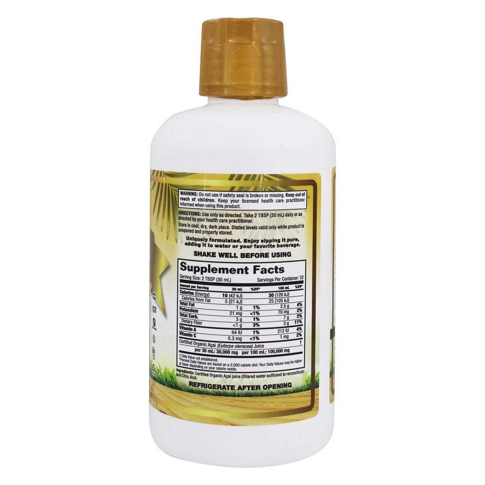 Certificado orgânico 100 % suco de açaí - 32 fl. oz. Dynamic Health - Imagem 2