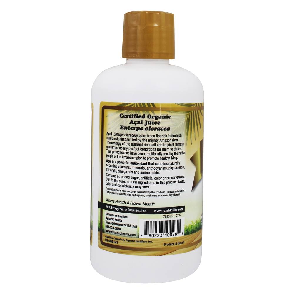 Certificado orgânico 100 % suco de açaí - 32 fl. oz. Dynamic Health - Imagem 3
