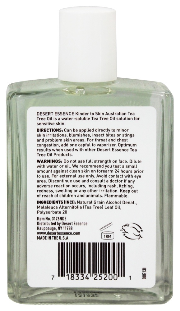 Kinder a pele óleo de árvore de chá australiano - 4 fl. oz. Desert Essence - Imagem 2