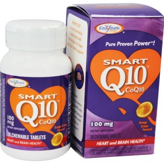 SMART Q10 CoQ10 Sabor Laranja 100 mg. - 30 comprimidos mastigáveis Enzymatic Therapy
