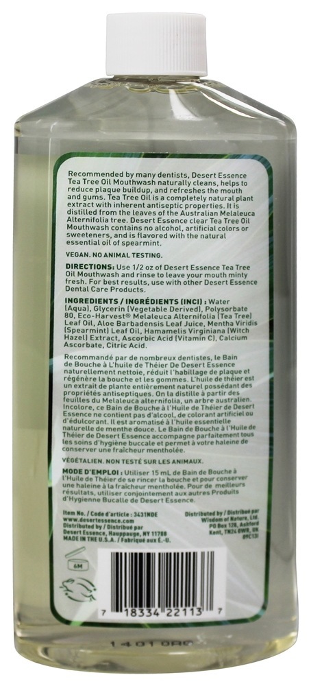 Óleo refrescante natural da árvore do chá do mouthwash - 16 fl. oz. Desert Essence - Imagem 2