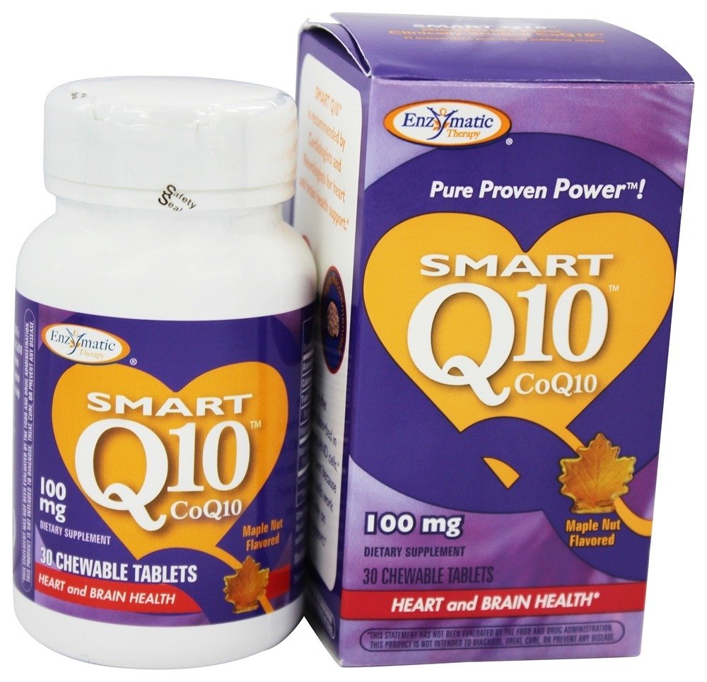 SMART Q10 CoQ10 Aroma de Nozes Maple 100 mg. - 30 comprimidos mastigáveis Enzymatic Therapy