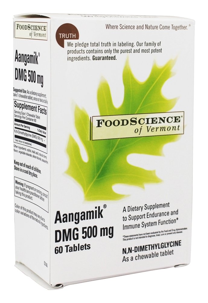Aangamik DMG 500 mg. - 60 comprimidos mastigáveis FoodScience of Vermont