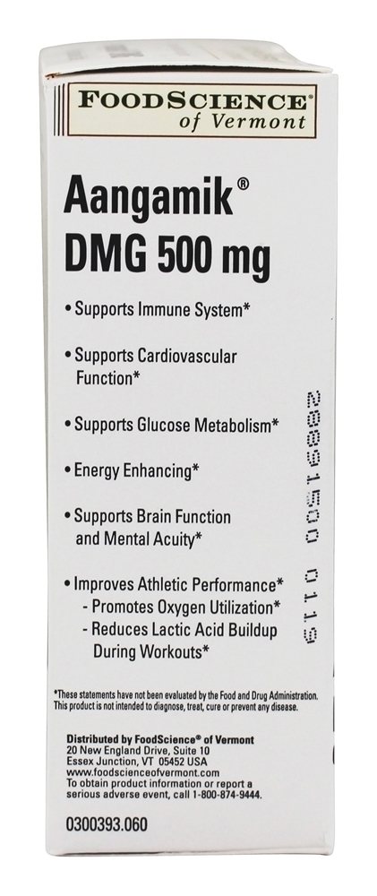 Aangamik DMG 500 mg. - 60 comprimidos mastigáveis FoodScience of Vermont - Imagem 3