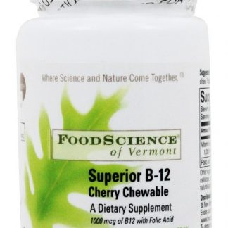 Sublingual B12 Cereja Chewabl 1000 mcg. - 100 Tablets Vegetarianos Anteriormente MC FoodScience of Vermont