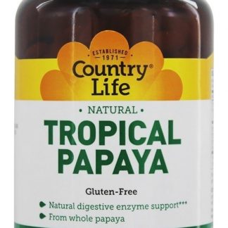 Papaia Tropical Natural 25 mg. - Wafers mastigáveis 500 Country Life
