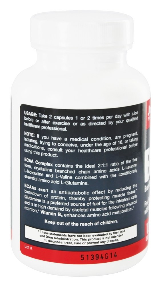 Complexo de Aminoácidos de Cadeia Ramificada (BCAA) - Cápsulas 120 Jarrow Formulas - Imagem 3