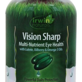 Visão de saúde ocular multi-nutrientes afiada com luteína, mirtilo & Omega - 3 Óleos - 42 Softgels Irwin Naturals