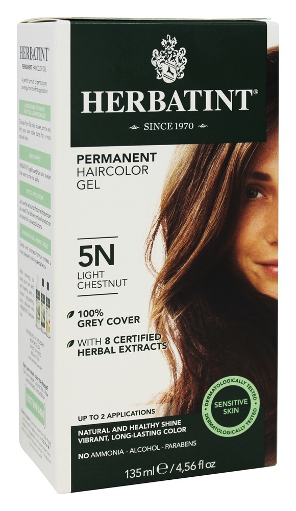 Castanha de Gel Permanente Hermética Haircolor 5N - 4.5 fl. oz. Herbatint