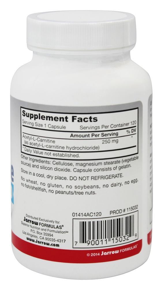 Acetil L-Carnitina 250 mg. - Cápsulas 120 Jarrow Formulas - Imagem 2
