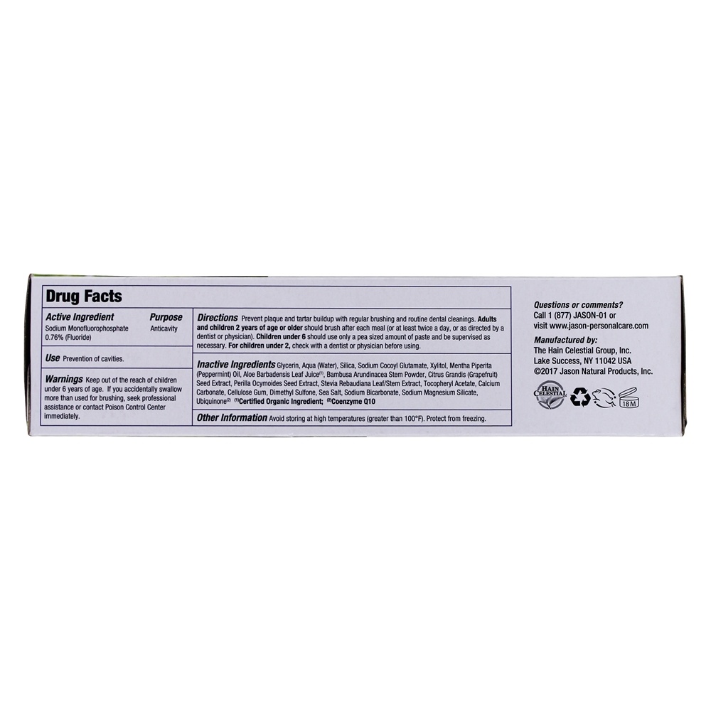 PowerSmile Anti-Cavidades e Branqueamento Gel Com Fluoreto Poderoso Peppermint - 6 oz. JASON Natural Products - Imagem 3
