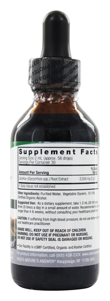 Álcool Orgânico da Raiz de Alcaçuz - 2 fl. oz. Nature's Answer - Imagem 2