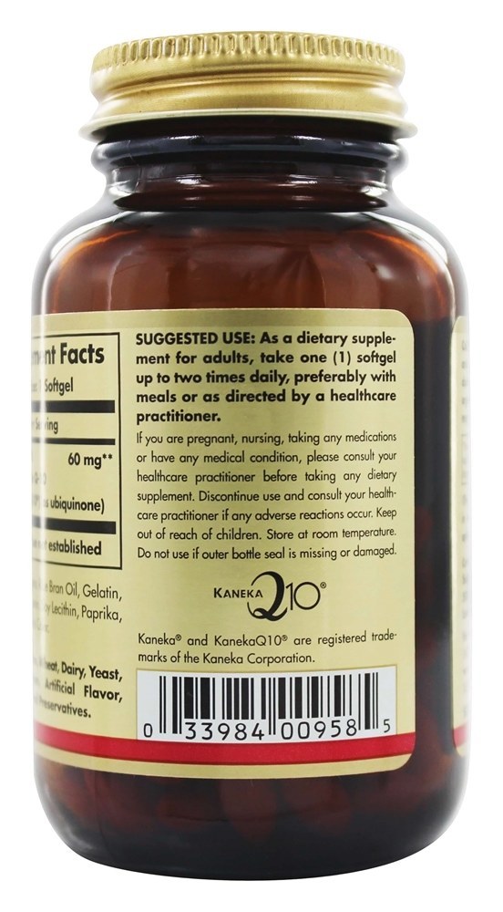 MegaSorb CoQ-10 60 mg. - 120 Softgels Solgar - Imagem 3