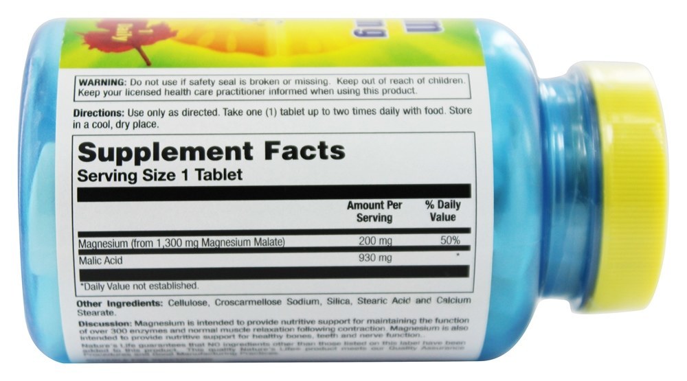 Magnésio Dimalato 1300 mg. - 100 Tablets Nature's Life - Imagem 2