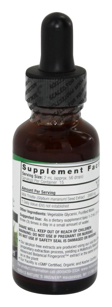 Cardo de leite sem álcool - 1 fl. oz. Nature's Answer - Imagem 2