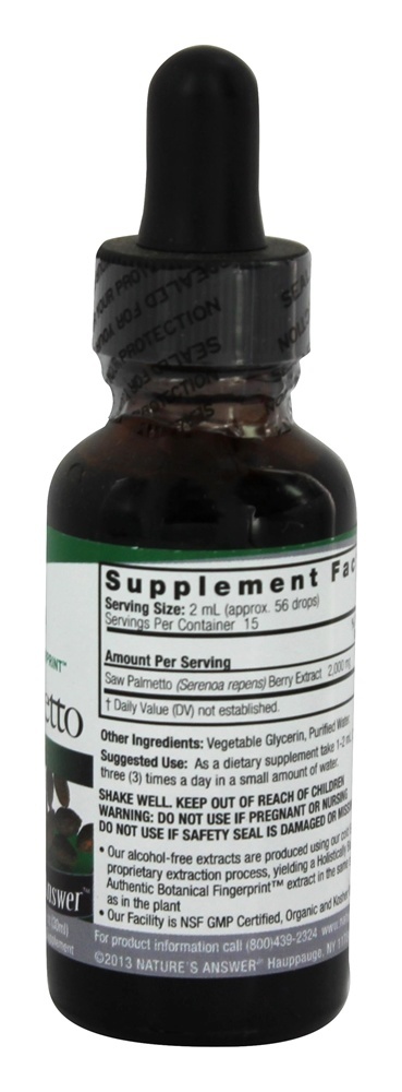 Serra Palmito Baga álcool Livre - 1 fl. oz. Nature's Answer - Imagem 2