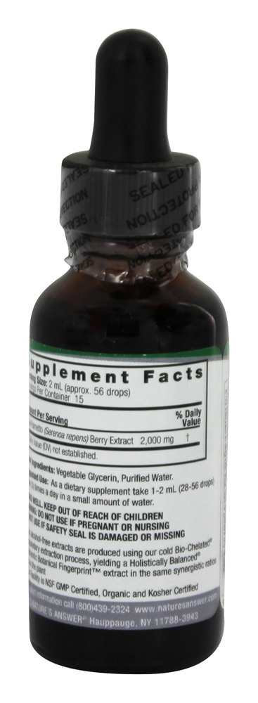Serra Palmito Baga álcool Livre - 1 fl. oz. Nature's Answer - Imagem 3