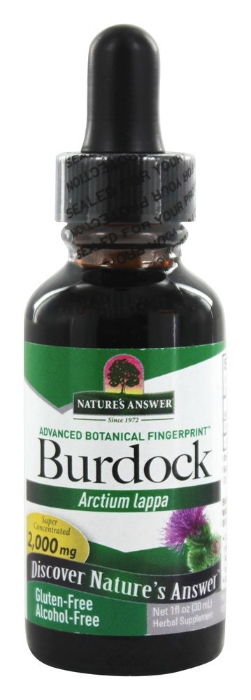 Raiz de bardana sem álcool - 1 fl. oz. Nature's Answer